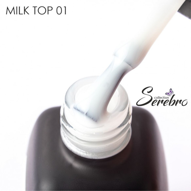 Serebro Молочный топ без липкого слоя "Milk top" для гель-лака №01, 11 мл