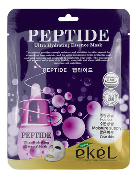 EKEL Peptide Ultra Hydrating Essence Mask Тканевая маска для лица с пептидами 25мл